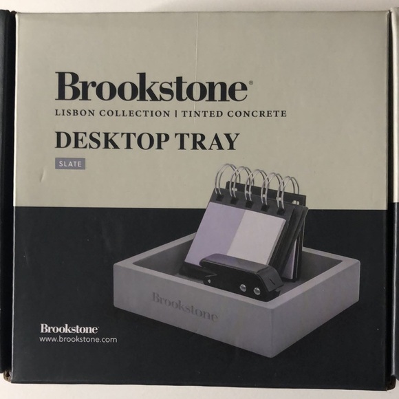 𝅺brookstone Desktop tray Slate Lisbon collection tinted concrete - Picture 1 of 5